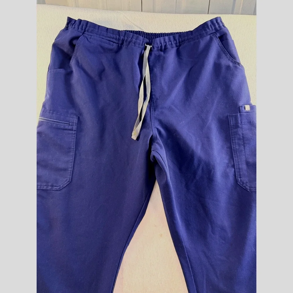 Figs Technical Collection Mens XL Tall Navy Blue Cargo Scrub Pants Drawstring
